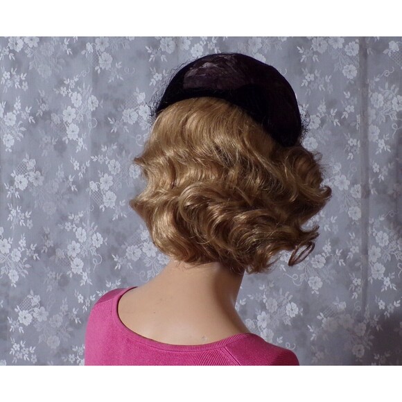 Vintage 50s Hat 1950s Feather Hat with Veil Dramatic Pinup Cocktail Film Noir - Picture 6 of 7